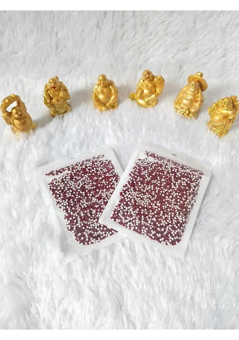 Maroon Beautiful Velvet Bindi Set - Indya
