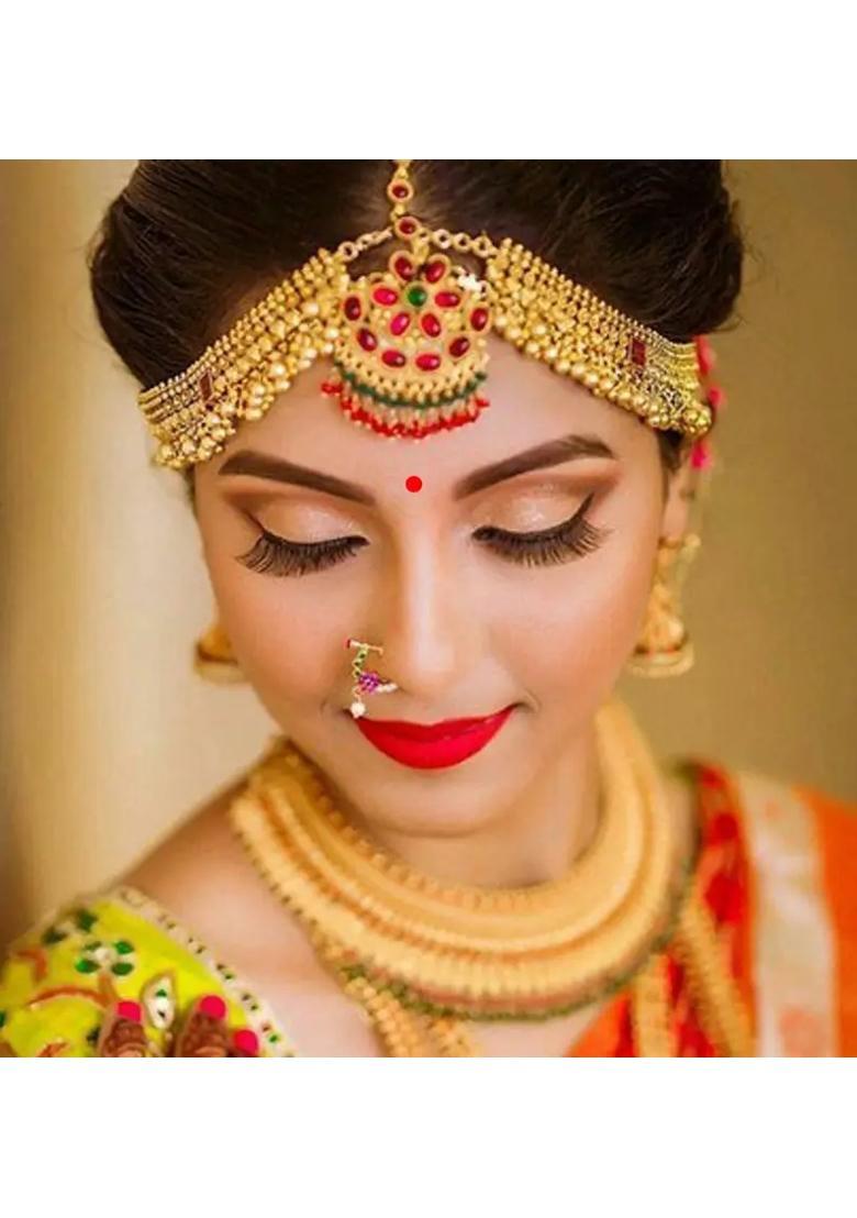 Red Beautiful Velvet Bindi Set - Indya