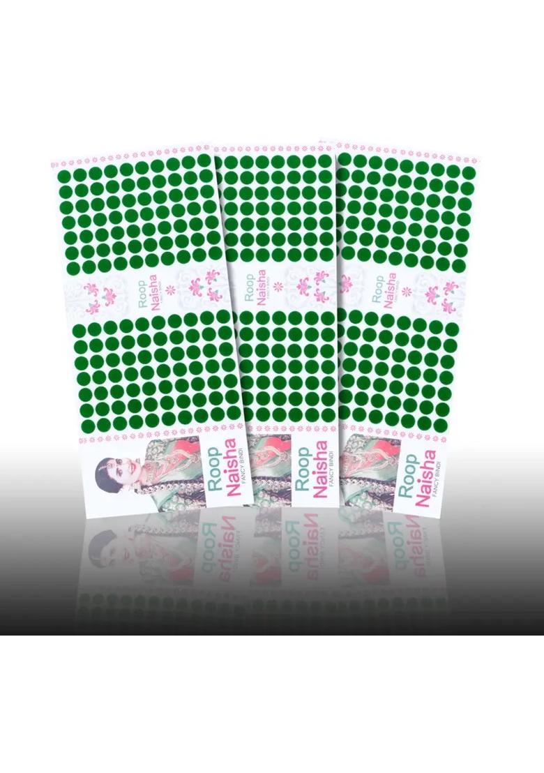 Green Beautiful Velvet Bindi Set - Indya