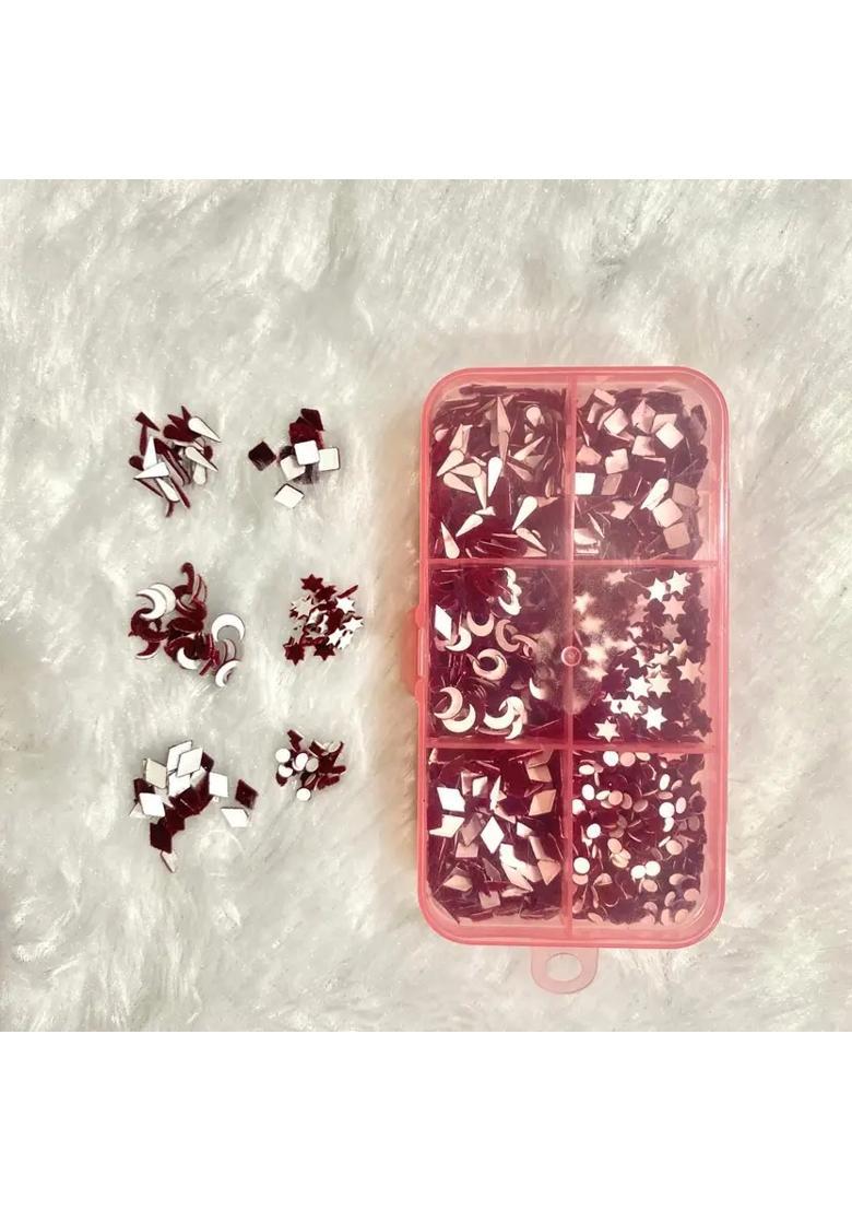 Maroon Beautiful Velvet Bindi Set - Indya