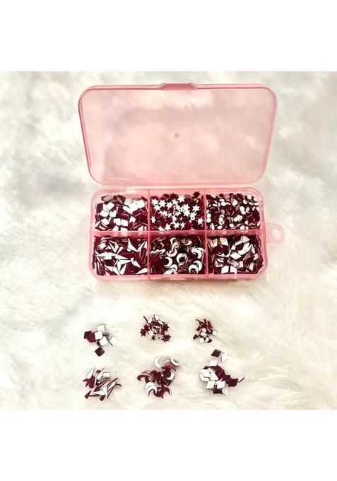 Maroon Beautiful Velvet Bindi Set