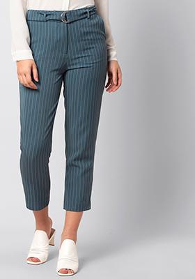 Blue Pinstriped Formal Pants 