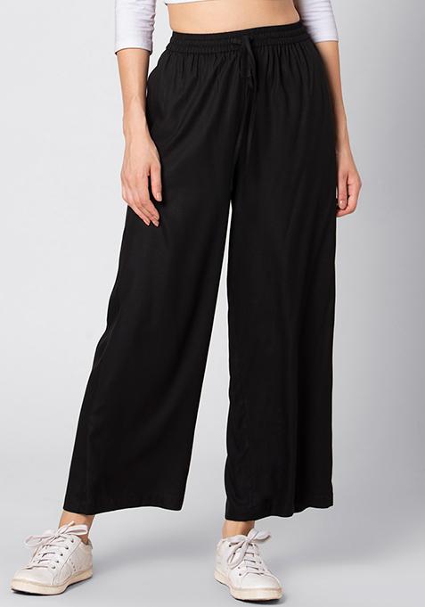 Buy Women Black Straight Leg Pyjama Pants - Trends Online India - FabAlley