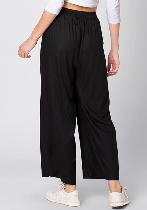 Buy Women Black Straight Leg Pyjama Pants - Trends Online India - FabAlley