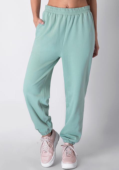Blue Relaxed Fit Jogger Pants