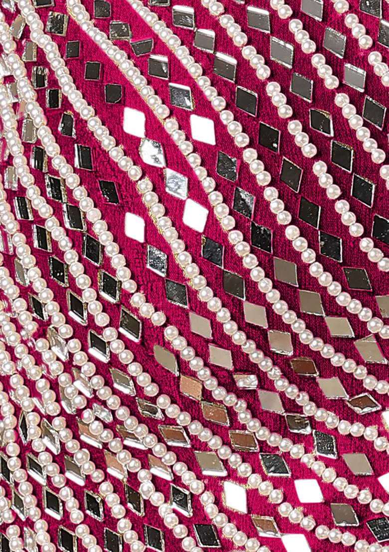 Pink Palazzo Set With Hand Embroidered Blouse And Dupatta