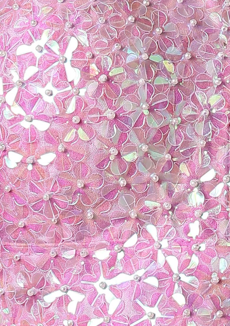 Purple Palazzo Set With Hand Embroidered Blouse And Dupatta