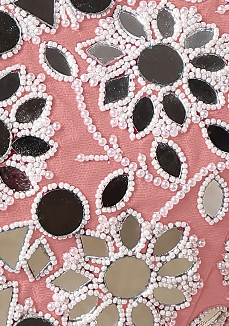 Pink Jacket Set With Hand Embroidered Blouse And Palazzo