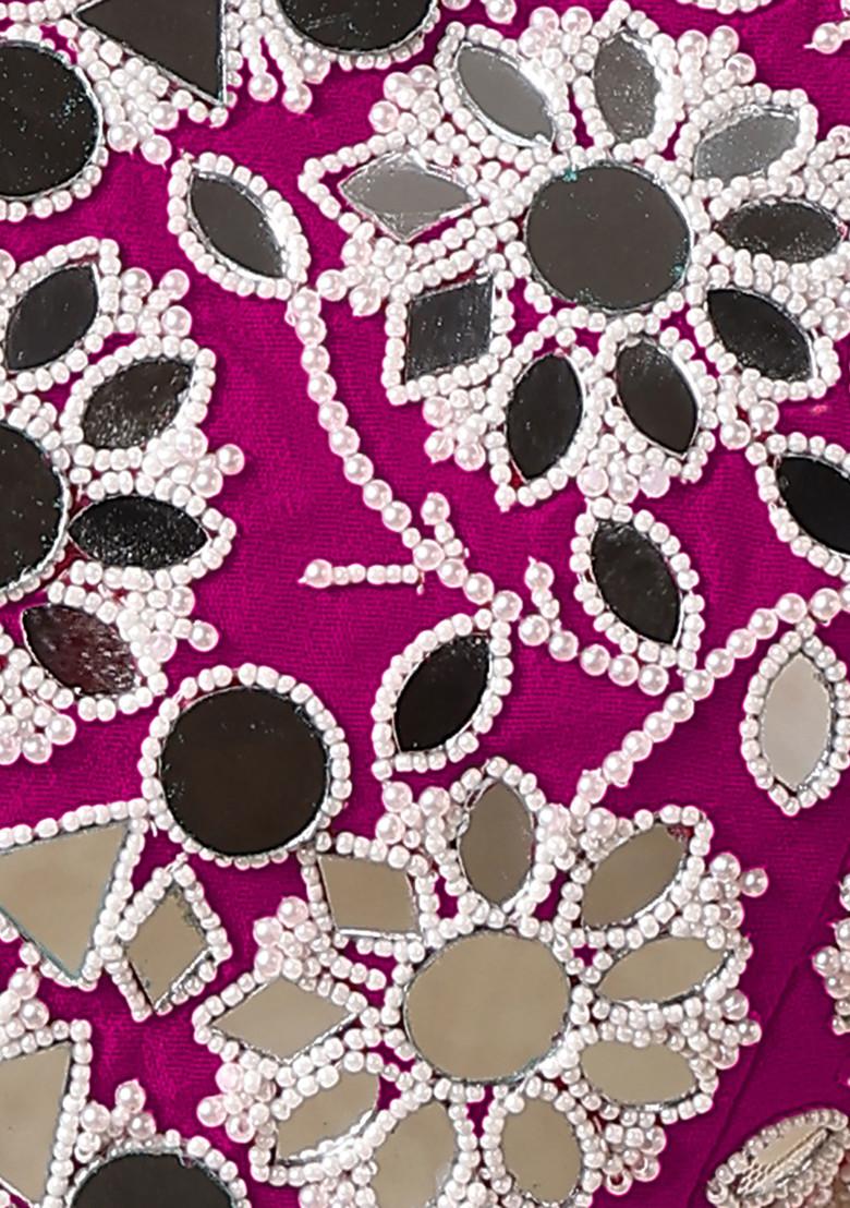 Pink Jacket Set With Hand Embroidered Blouse And Palazzo