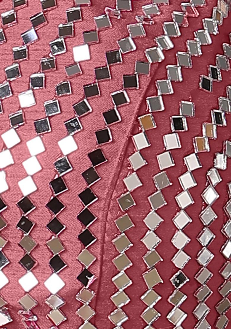 Pink Jacket Set With Hand Embroidered Blouse And Palazzo