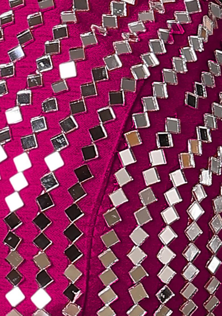 Pink Jacket Set With Hand Embroidered Blouse And Palazzo