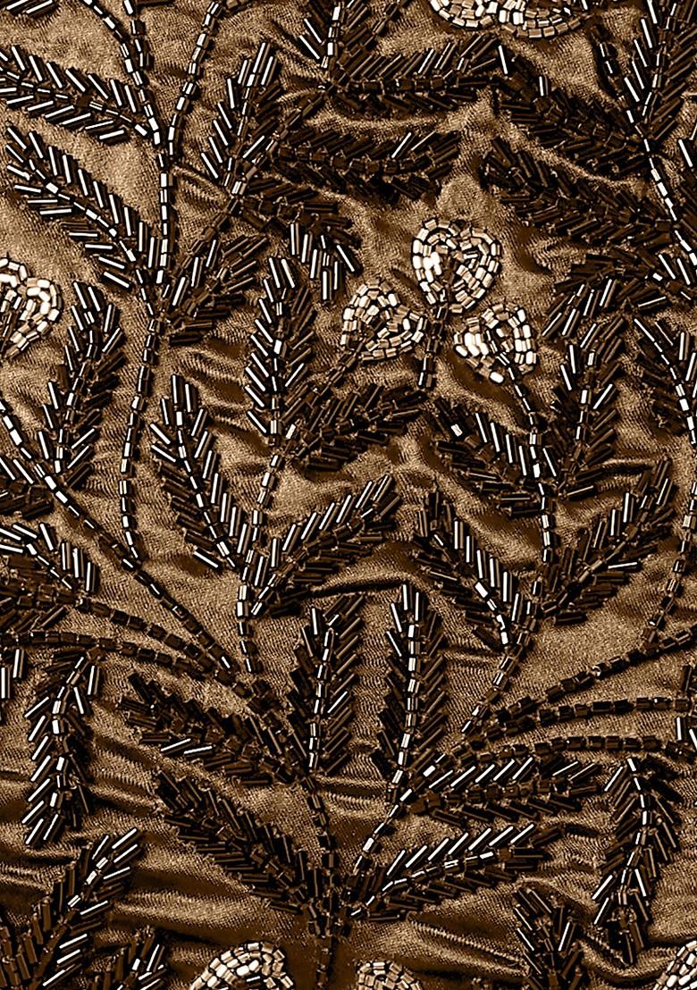 Beige Jacket Set With Hand Embroidered Blouse And Palazzo