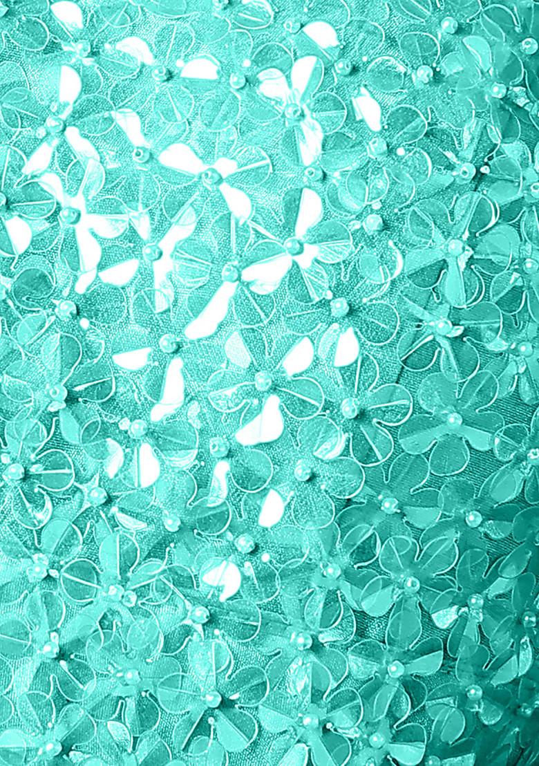 Green Palazzo Set With Hand Embroidered Blouse And Dupatta