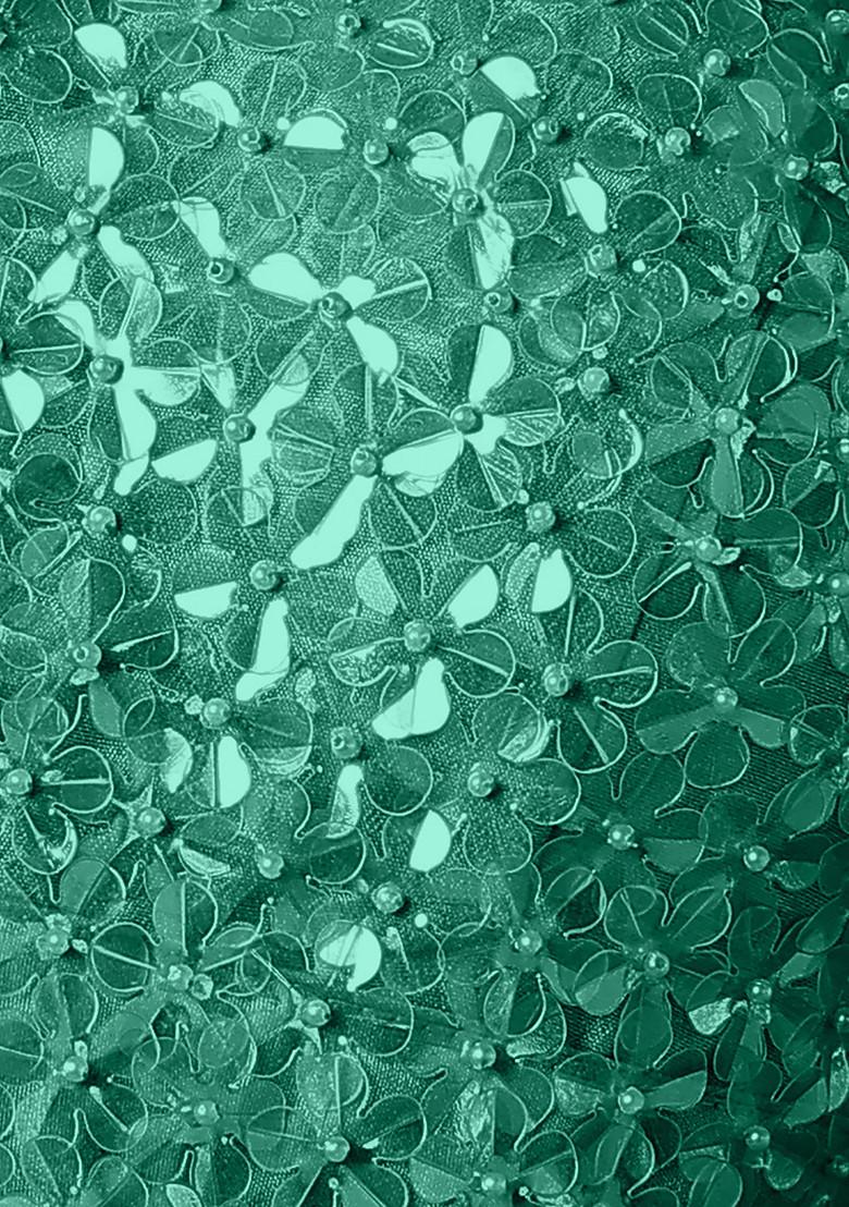 Green Palazzo Set With Hand Embroidered Blouse And Dupatta