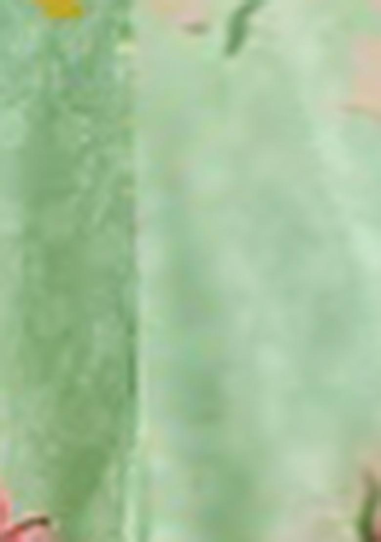 Mint Green Jacket Set With Hand Embroidered Blouse And Sharara