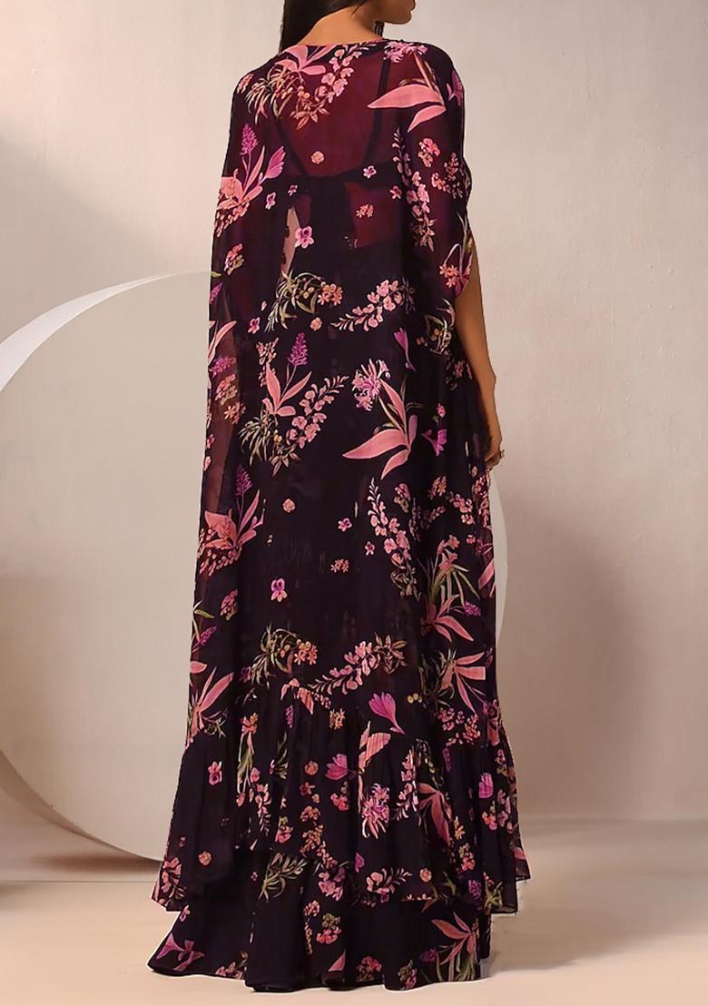 Blush Pink Jacket Set With Hand Embroidered Blouse And Sharara