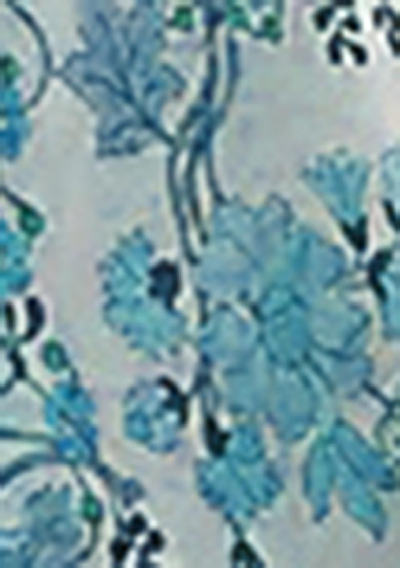 Blue Palazzo Set With Hand Embroidered Blouse And Dupatta