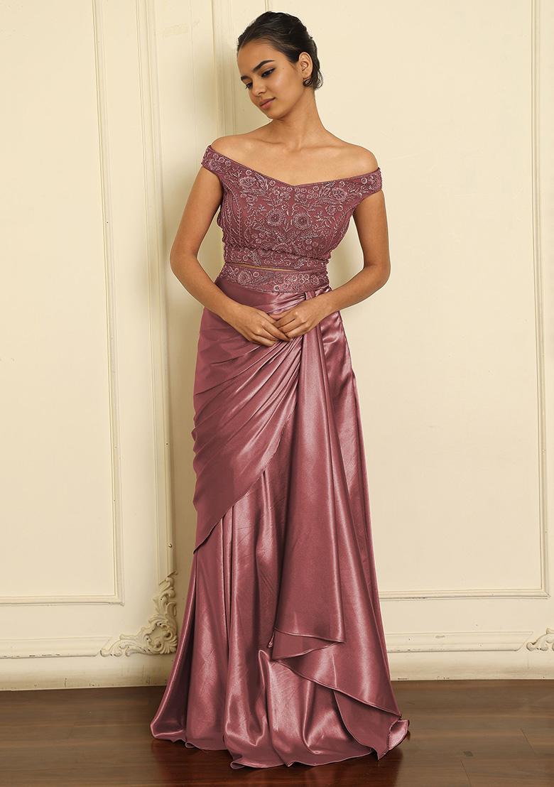 Beige Skirt Set With Hand Embroidered Blouse