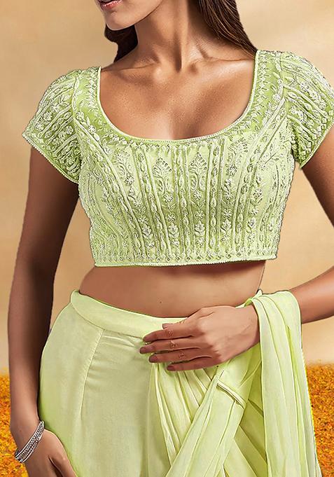 Women Yellow Embroidered Top With Palazzos
