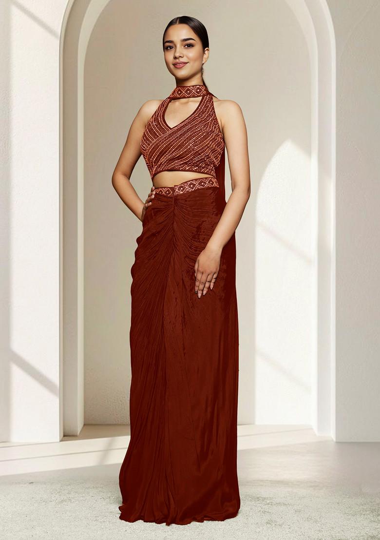 Maroon Skirt Set With Hand Embroidered Blouse And Dupatta