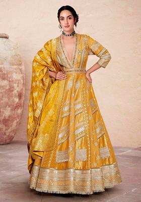 Yellow Hand Embroidered Kurta Set