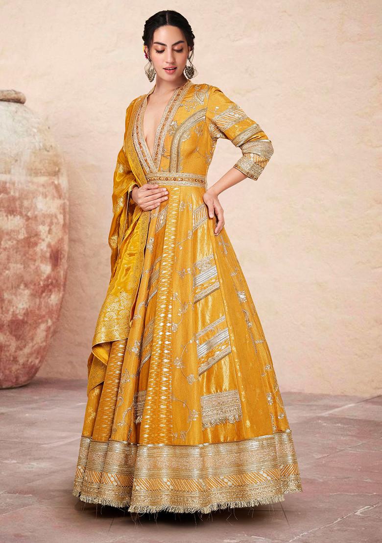 Yellow Hand Embroidered Kurta Set