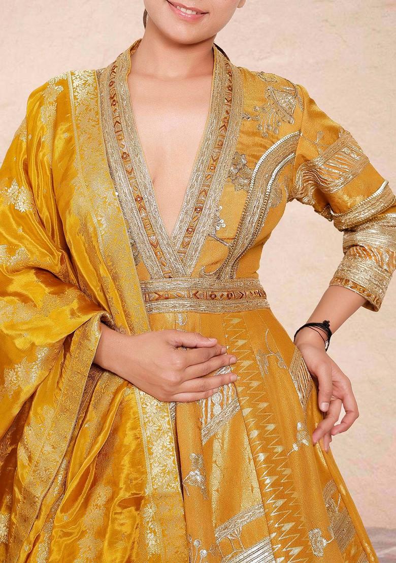 Yellow Hand Embroidered Kurta Set