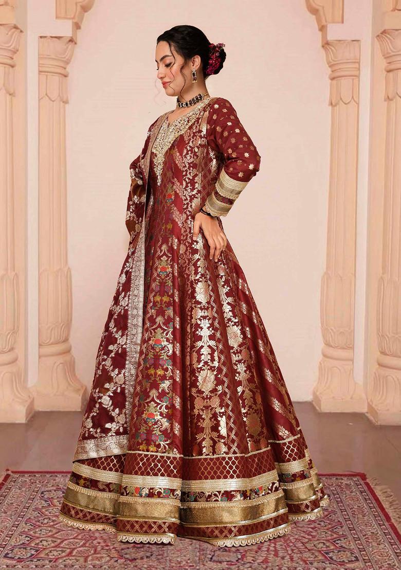 Red Hand Embroidered Kurta Set