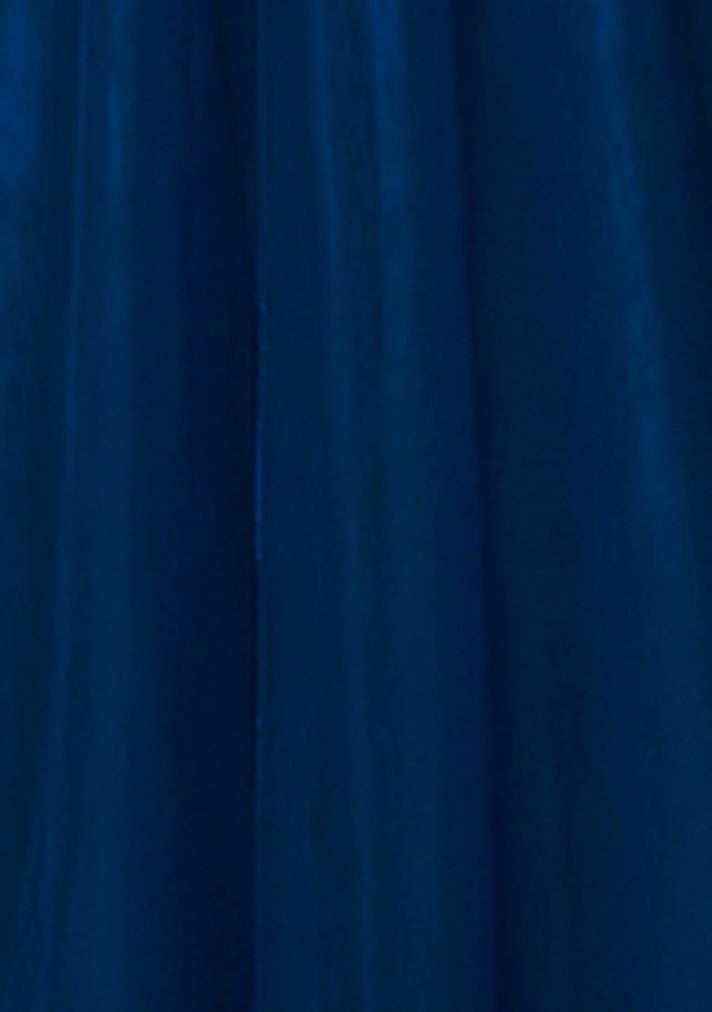 Navy Blue Hand Embroidered Organza Lehenga Set