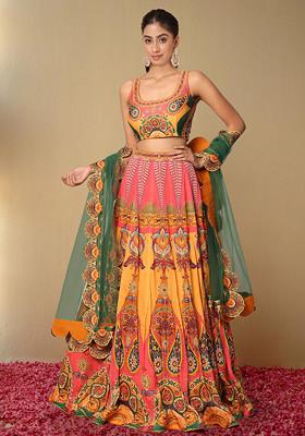 Yellow Lehenga Set With Hand Embroidered Blouse And Dupatta