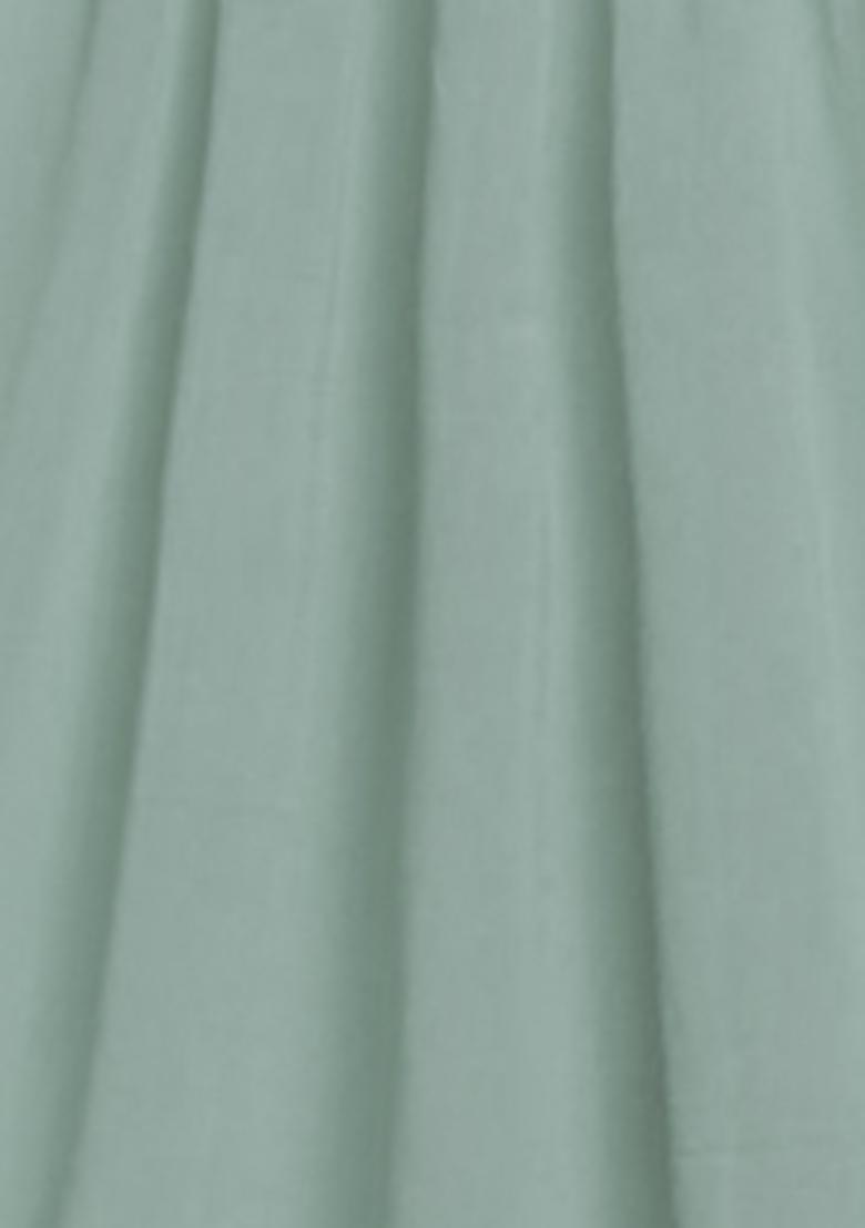 Sage Green Lehenga And Hand Embroidered Blouse Set With Belt And Dupatta