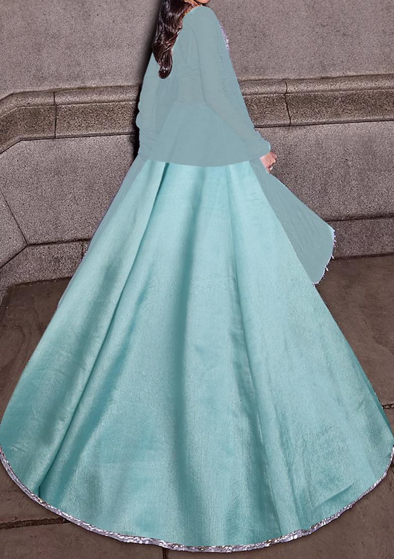 Green Lehenga Set With Hand Embroidered Blouse And Dupatta