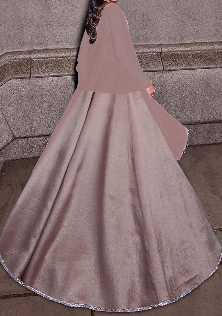 Beige Lehenga Set With Hand Embroidered Blouse And Dupatta