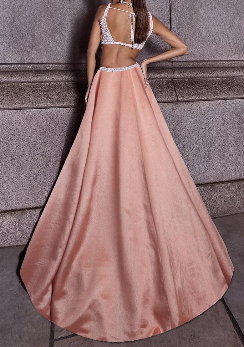 Rusty Pink Lehenga Set With Hand Embroidered Blouse And Dupatta