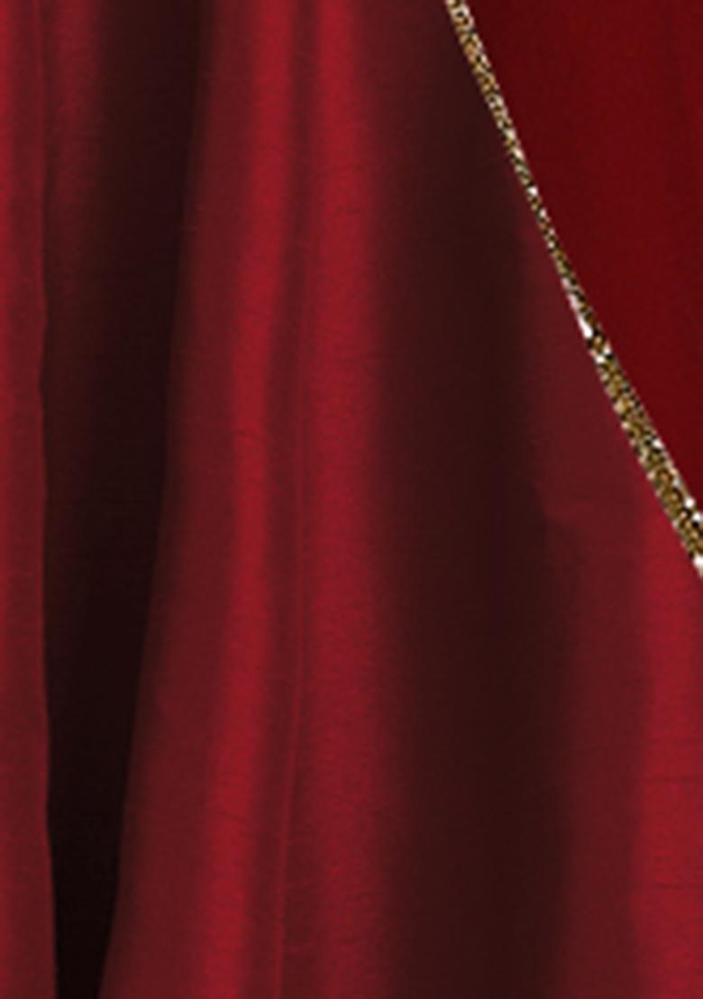 Maroon Lehenga Set With Hand Embroidered Blouse And Dupatta