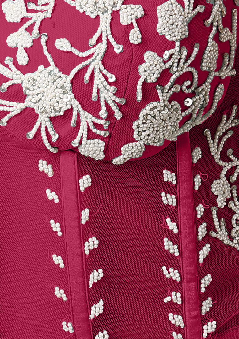 Pink Lehenga Set With Hand Embroidered Blouse And Dupatta