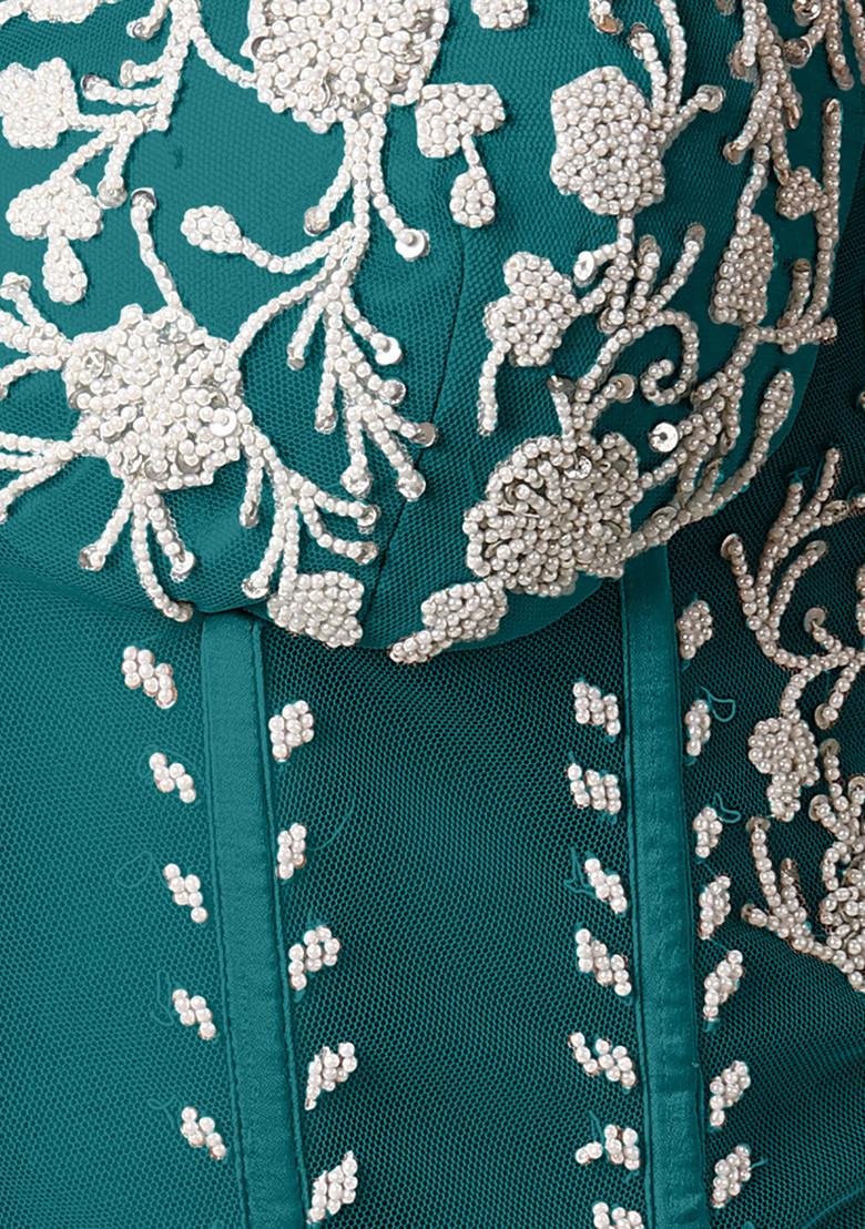 Green Lehenga Set With Hand Embroidered Blouse And Dupatta