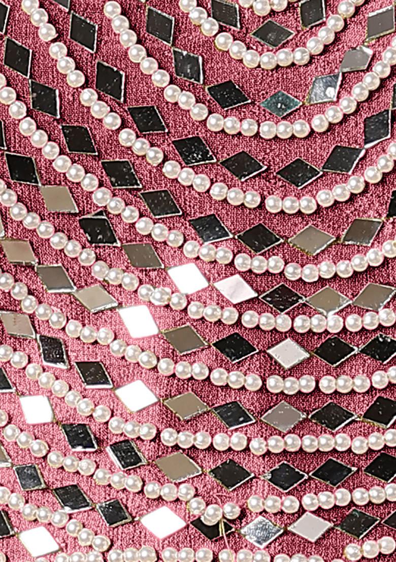 Pink Lehenga Set With Hand Embroidered Blouse And Dupatta