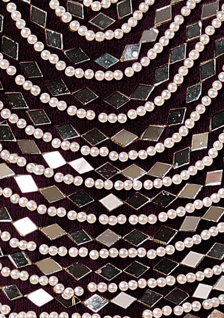 Purple Lehenga Set With Hand Embroidered Blouse And Dupatta