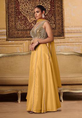 Beige Lehenga Set With Hand Embroidered Blouse And Dupatta