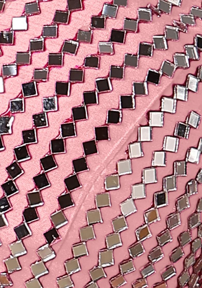 Pink Lehenga Set With Hand Embroidered Blouse And Dupatta