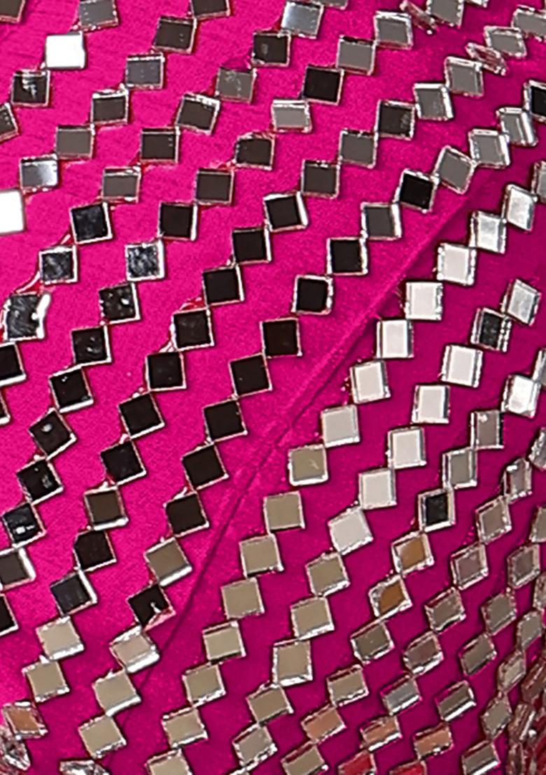 Pink Lehenga Set With Hand Embroidered Blouse And Dupatta