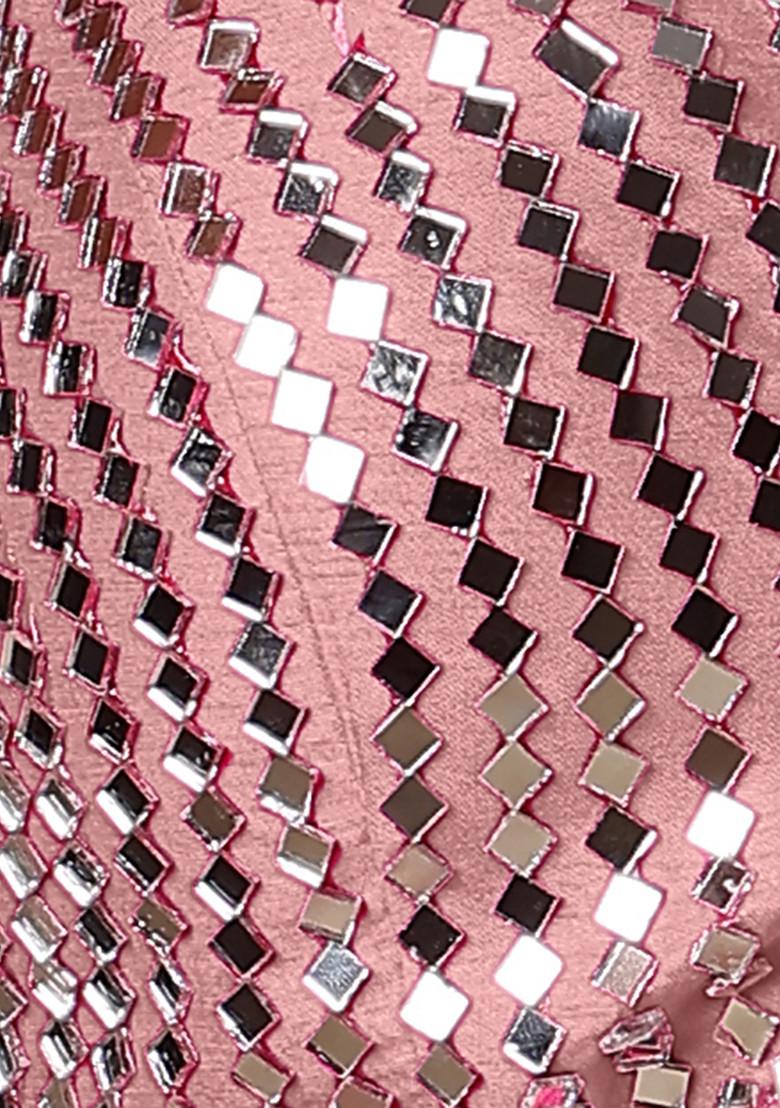 Pink Lehenga Set With Hand Embroidered Blouse And Dupatta