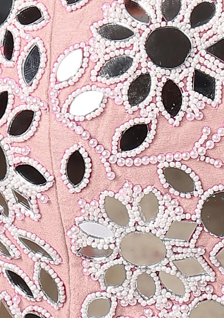 Pink Lehenga Set With Hand Embroidered Blouse And Dupatta