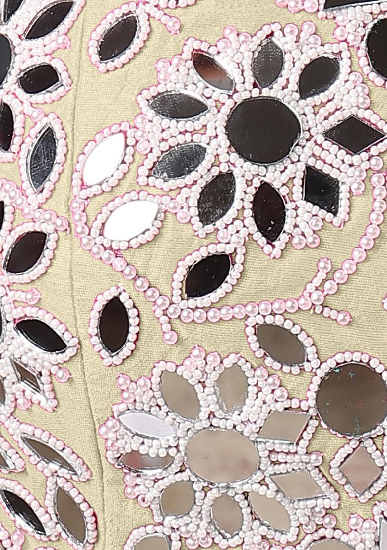 Beige Lehenga Set With Hand Embroidered Blouse And Dupatta