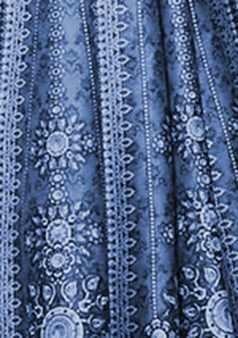 Dark Blue Lehenga Set With Hand Embroidered Blouse And Dupatta