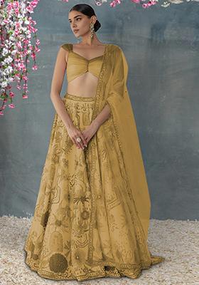 Yellow Lehenga Set With Hand Embroidered Blouse And Dupatta