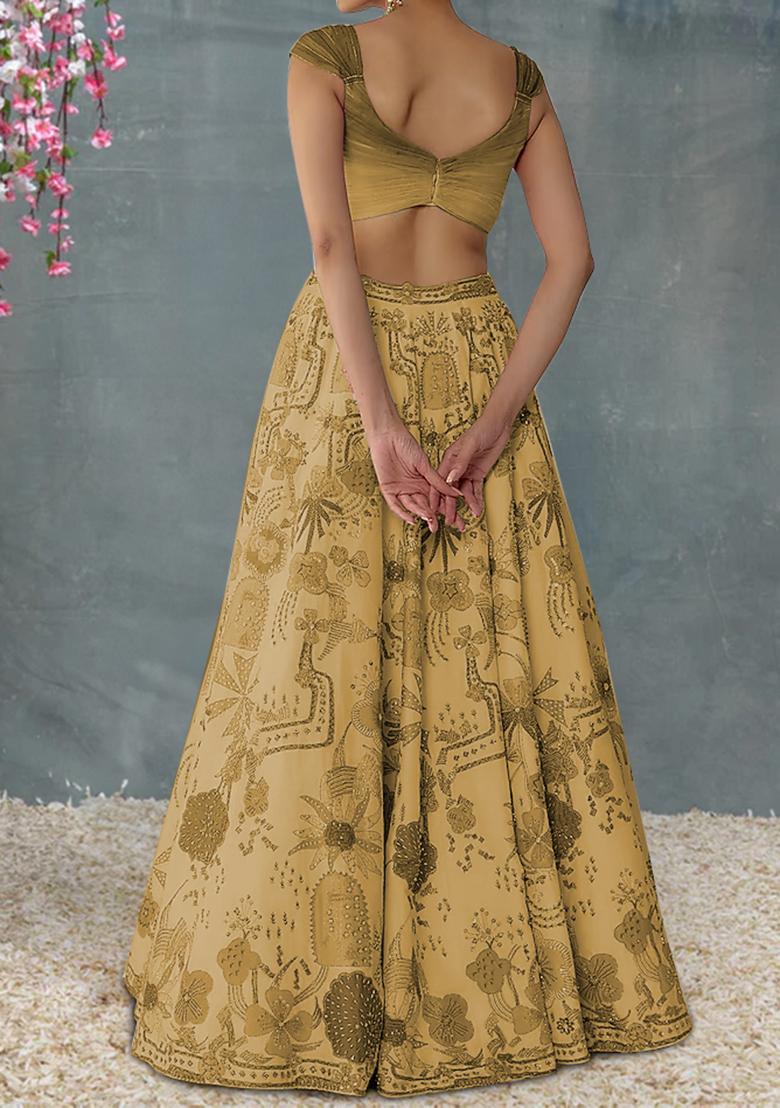 Yellow Lehenga Set With Hand Embroidered Blouse And Dupatta