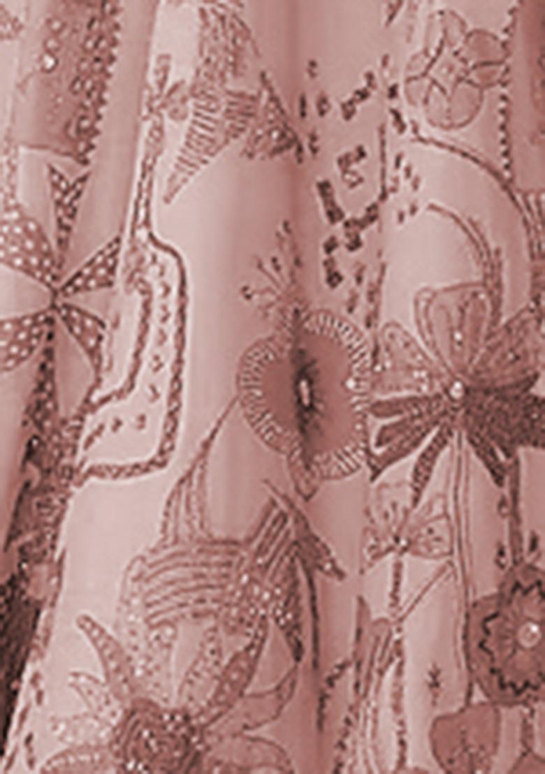 Blush Pink Lehenga Set With Hand Embroidered Blouse And Dupatta