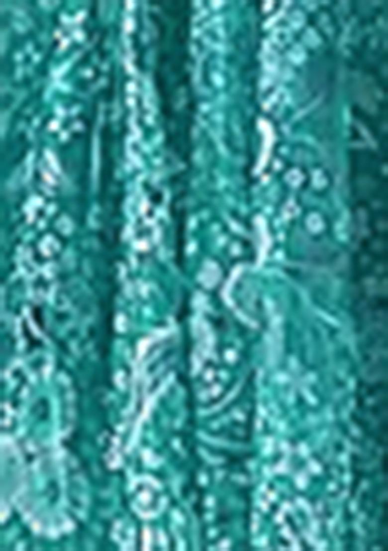 Sea Blue Lehenga Set With Hand Embroidered Blouse And Jacket